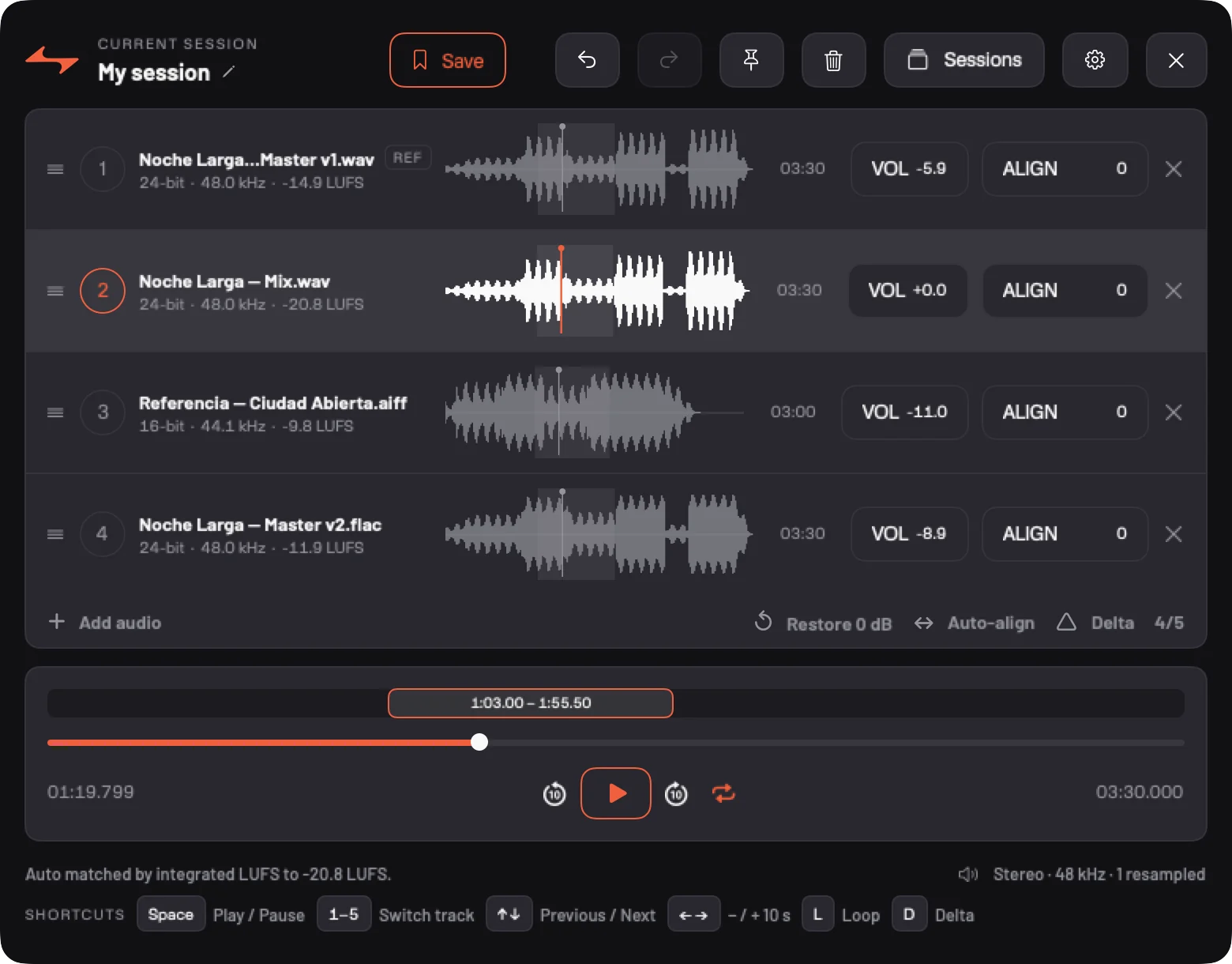 Compare — the quick panel that opens from the menu bar